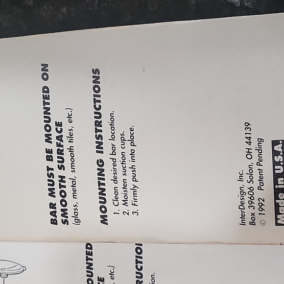 Vintage NIB Set of 2 InterDesign Suction Bar, White - Picture 7 of 7